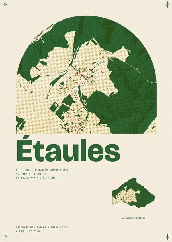 Affiche de Étaules, calculée par 123-fr d'après l'IGN