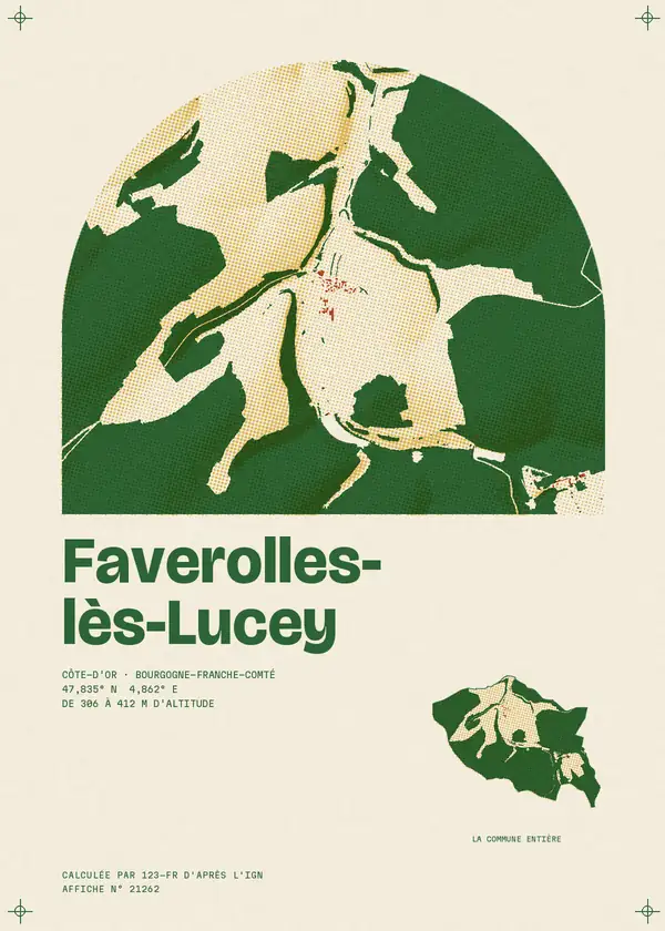 Affiche de Faverolles-lès-Lucey, calculée par 123-fr d'après l'IGN