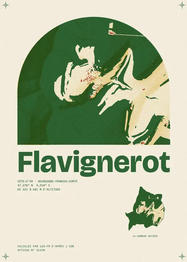 Affiche de Flavignerot, calculée par 123-fr d'après l'IGN
