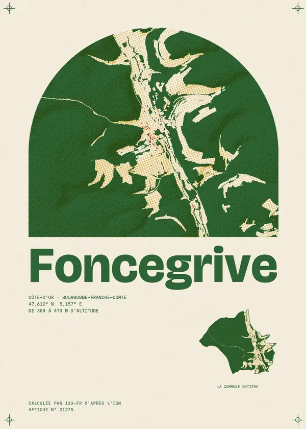Affiche de Foncegrive, calculée par 123-fr d'après l'IGN