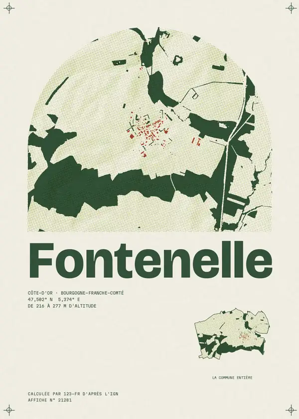 Affiche de Fontenelle, calculée par 123-fr d'après l'IGN