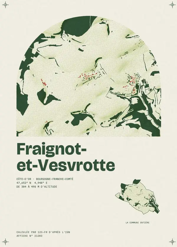 Affiche de Fraignot-et-Vesvrotte, calculée par 123-fr d'après l'IGN