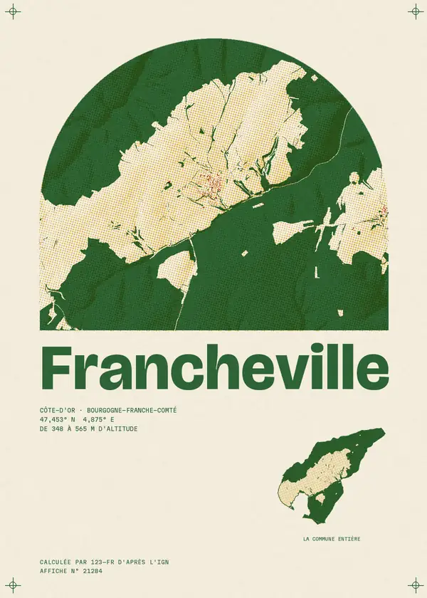 Affiche de Francheville, calculée par 123-fr d'après l'IGN