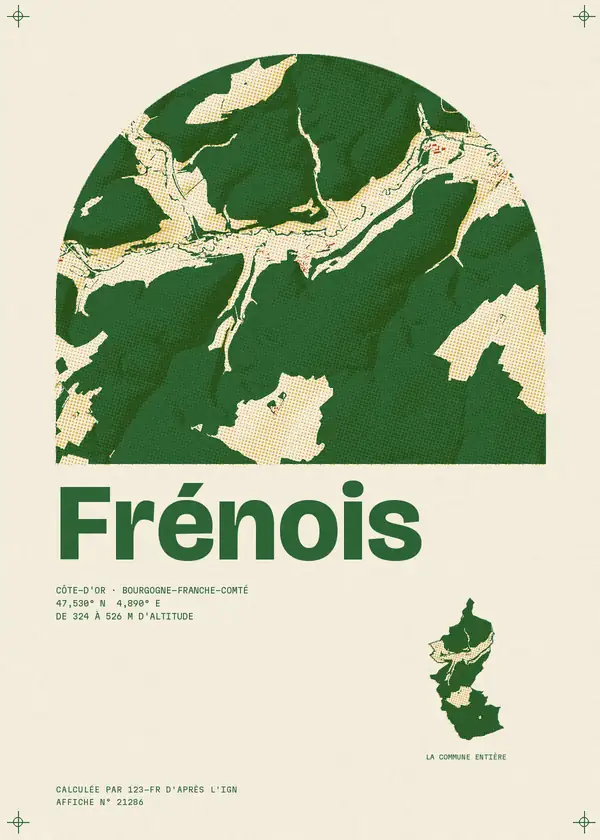Affiche de Frénois, calculée par 123-fr d'après l'IGN