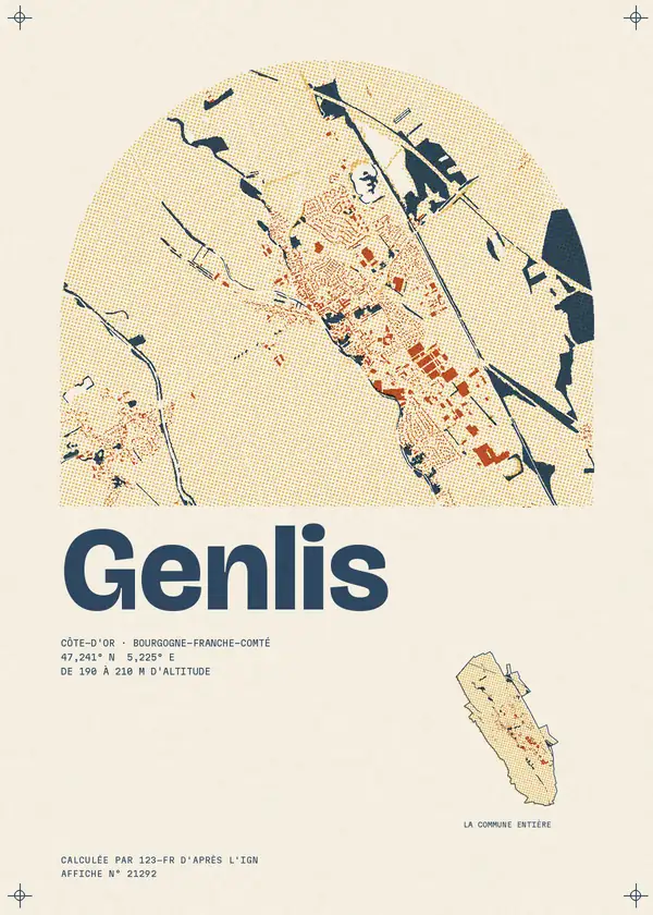 Affiche de Genlis, calculée par 123-fr d'après l'IGN