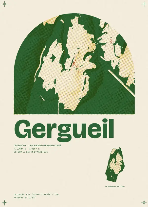 Affiche de Gergueil, calculée par 123-fr d'après l'IGN