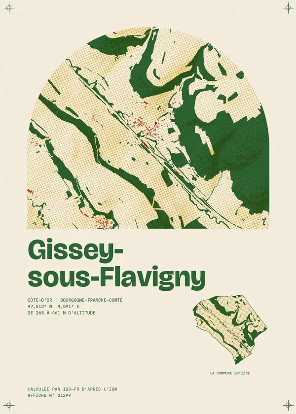 Affiche de Gissey-sous-Flavigny, calculée par 123-fr d'après l'IGN