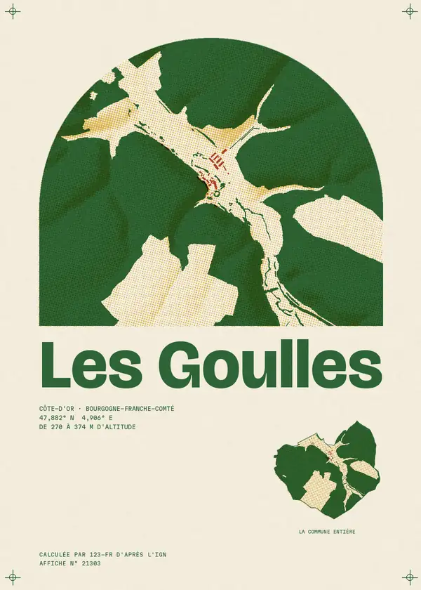 Affiche de Les Goulles, calculée par 123-fr d'après l'IGN