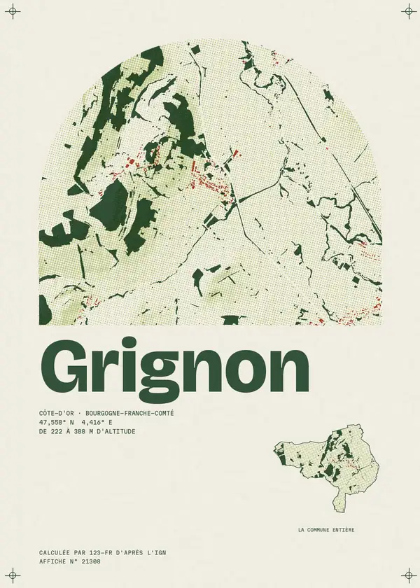 Affiche de Grignon, calculée par 123-fr d'après l'IGN