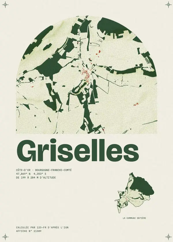 Affiche de Griselles, calculée par 123-fr d'après l'IGN