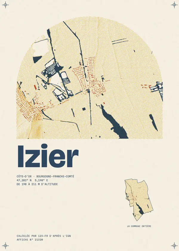 Affiche de Izier, calculée par 123-fr d'après l'IGN