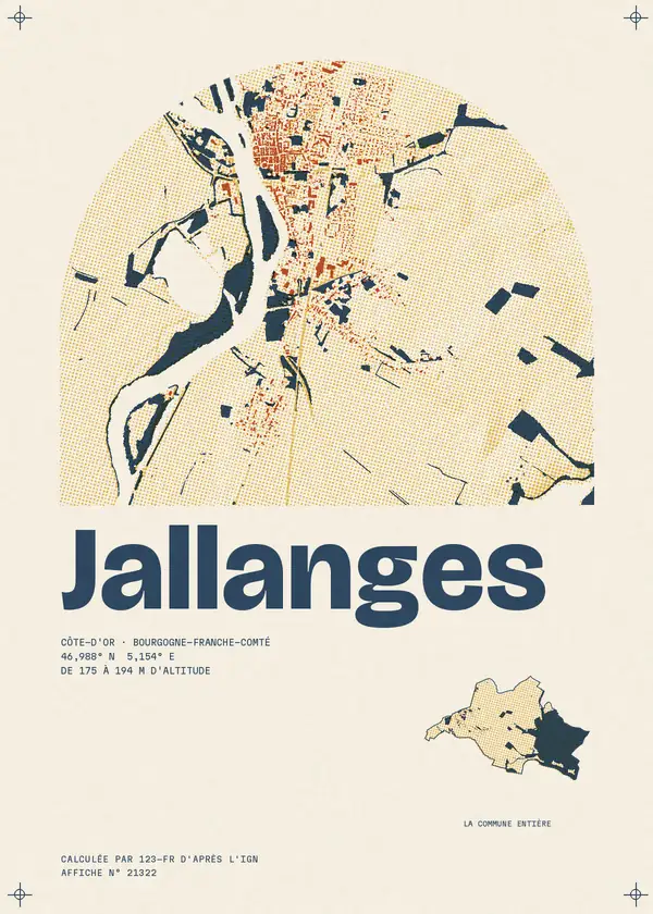Affiche de Jallanges, calculée par 123-fr d'après l'IGN
