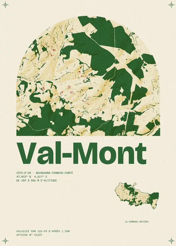 Affiche de Val-Mont, calculée par 123-fr d'après l'IGN