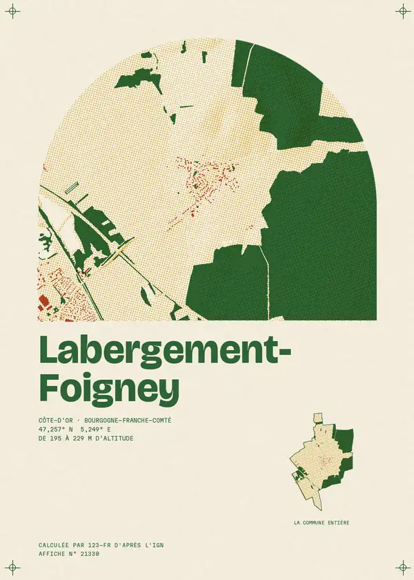 Affiche de Labergement-Foigney, calculée par 123-fr d'après l'IGN