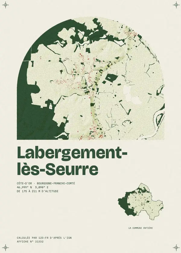 Affiche de Labergement-lès-Seurre, calculée par 123-fr d'après l'IGN