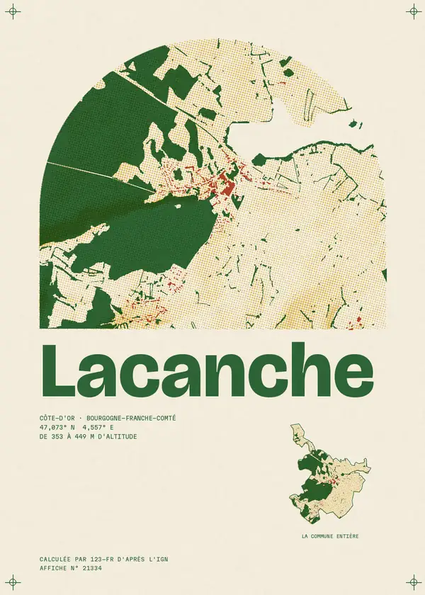 Affiche de Lacanche, calculée par 123-fr d'après l'IGN