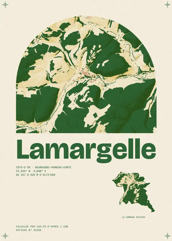 Affiche de Lamargelle, calculée par 123-fr d'après l'IGN