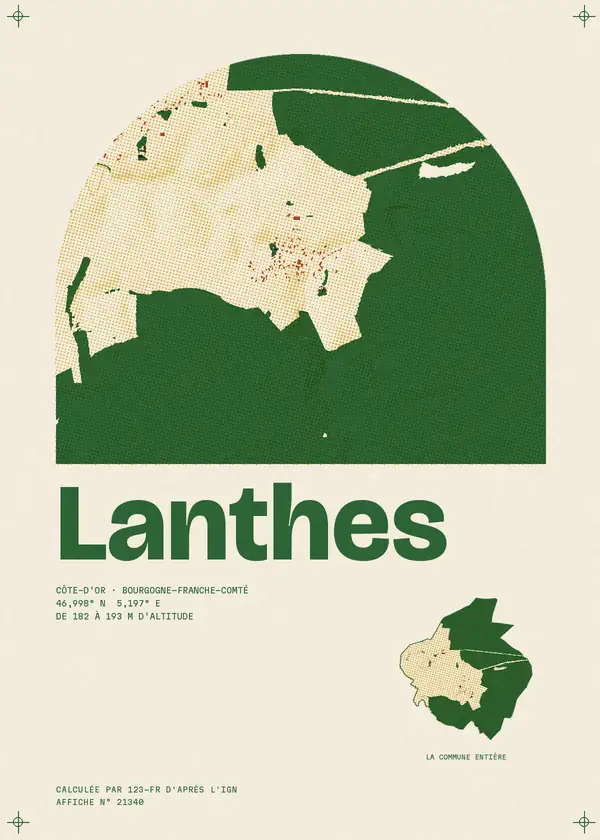 Affiche de Lanthes, calculée par 123-fr d'après l'IGN