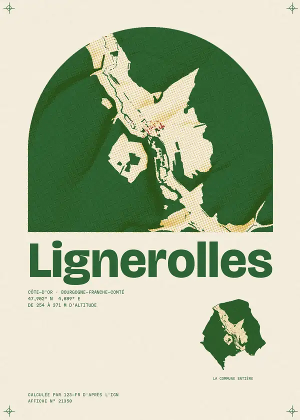Affiche de Lignerolles, calculée par 123-fr d'après l'IGN