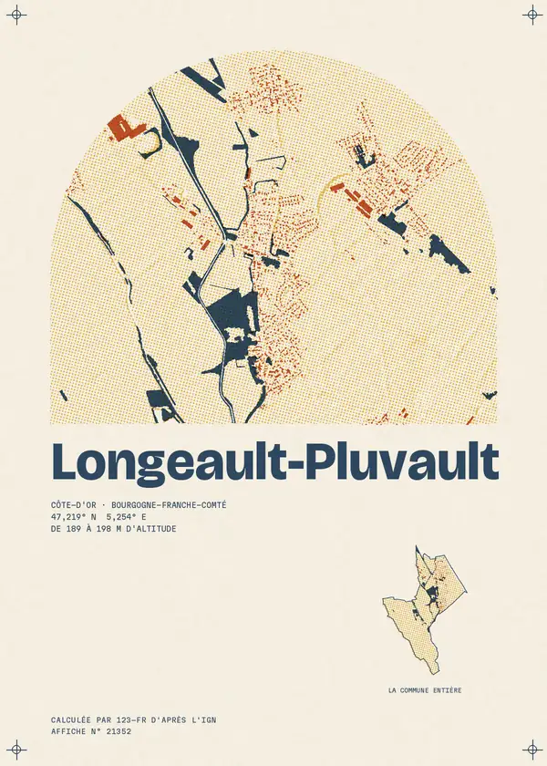 Affiche de Longeault-Pluvault, calculée par 123-fr d'après l'IGN