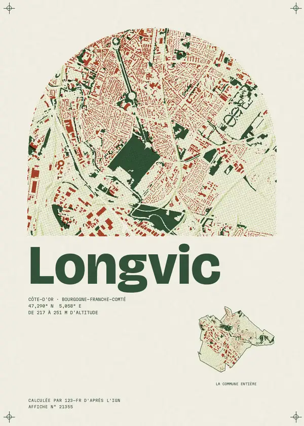 Affiche de Longvic, calculée par 123-fr d'après l'IGN