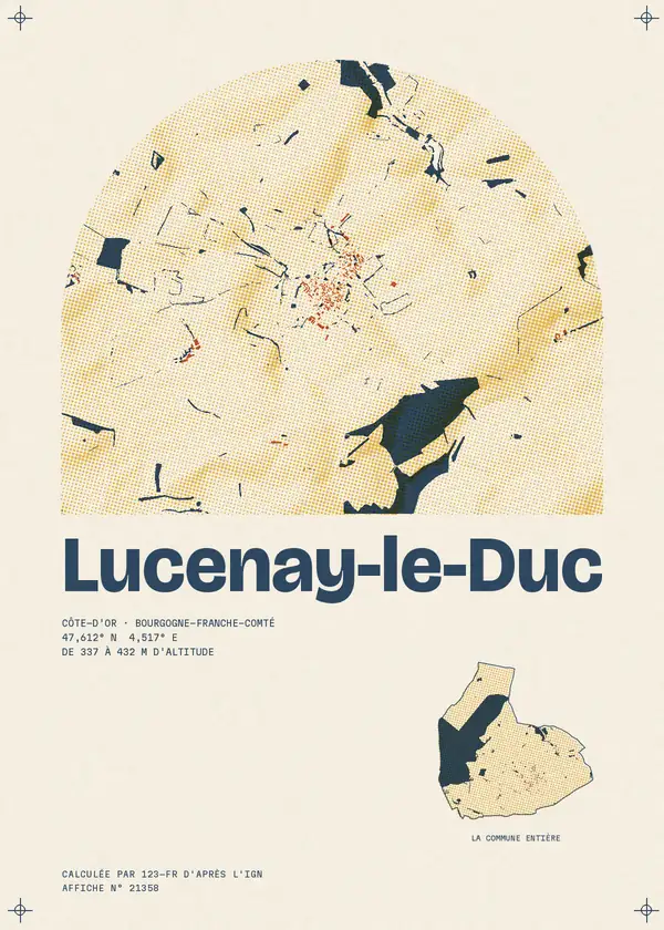 Affiche de Lucenay-le-Duc, calculée par 123-fr d'après l'IGN