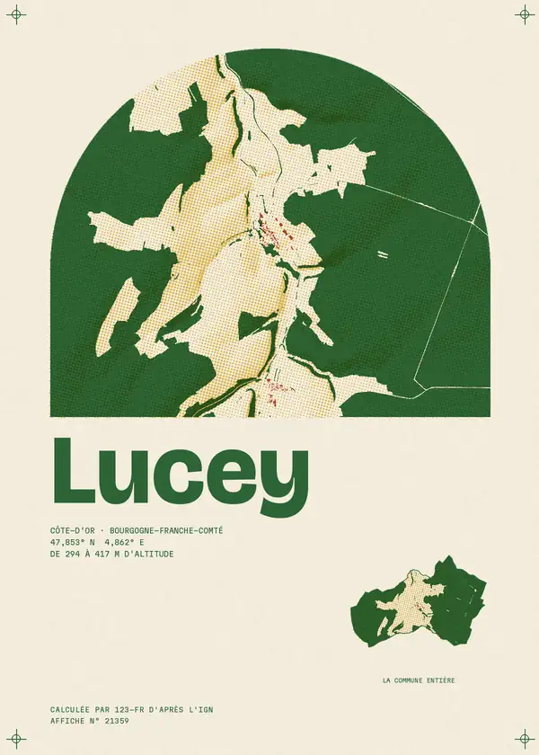 Affiche de Lucey, calculée par 123-fr d'après l'IGN