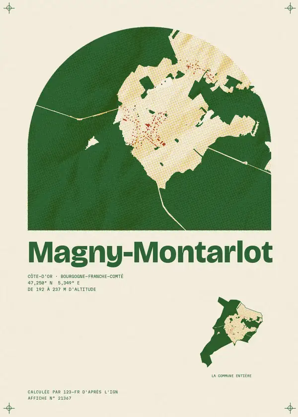 Affiche de Magny-Montarlot, calculée par 123-fr d'après l'IGN