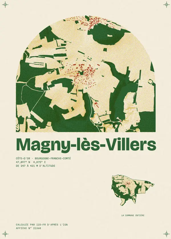 Affiche de Magny-lès-Villers, calculée par 123-fr d'après l'IGN