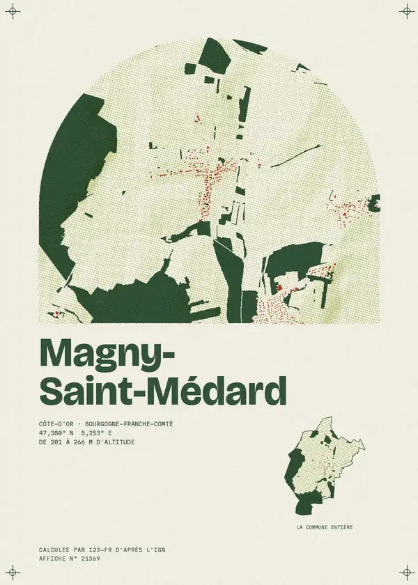 Affiche de Magny-Saint-Médard, calculée par 123-fr d'après l'IGN