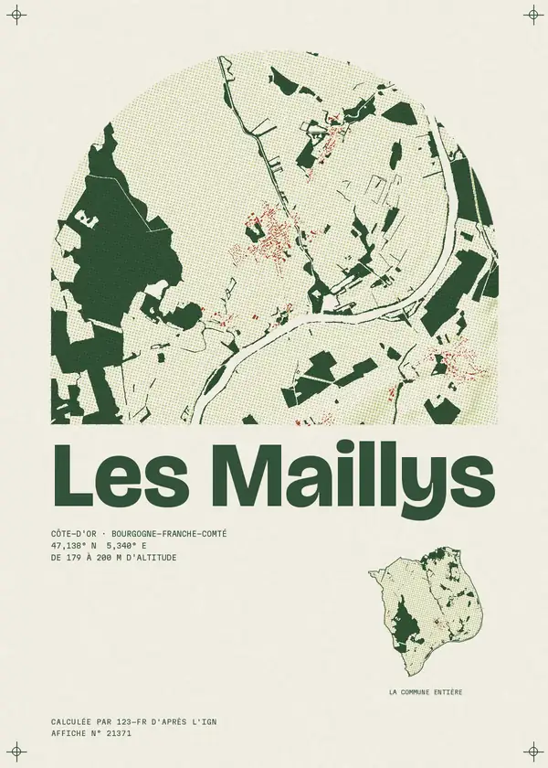 Affiche de Les Maillys, calculée par 123-fr d'après l'IGN