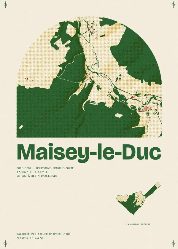 Affiche de Maisey-le-Duc, calculée par 123-fr d'après l'IGN