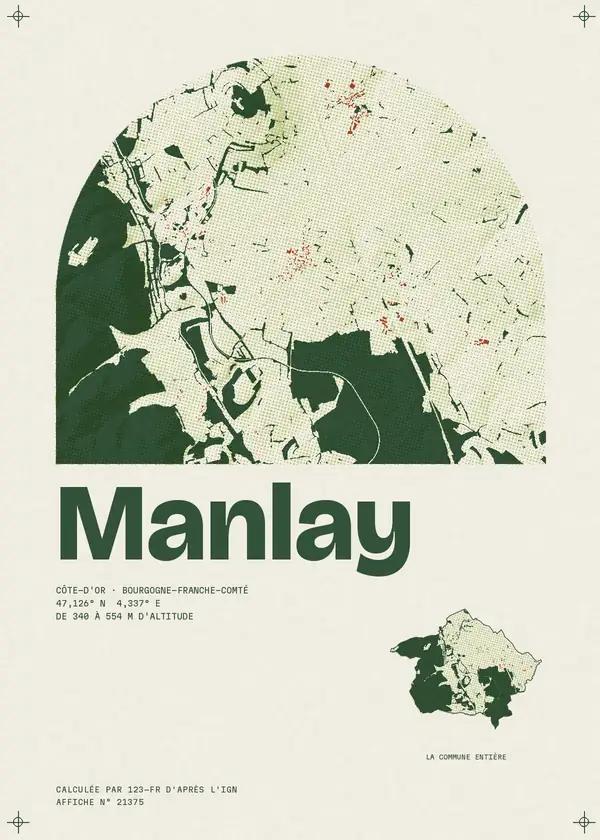 Affiche de Manlay, calculée par 123-fr d'après l'IGN