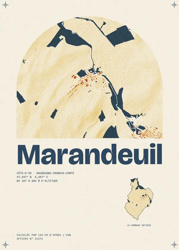 Affiche de Marandeuil, calculée par 123-fr d'après l'IGN