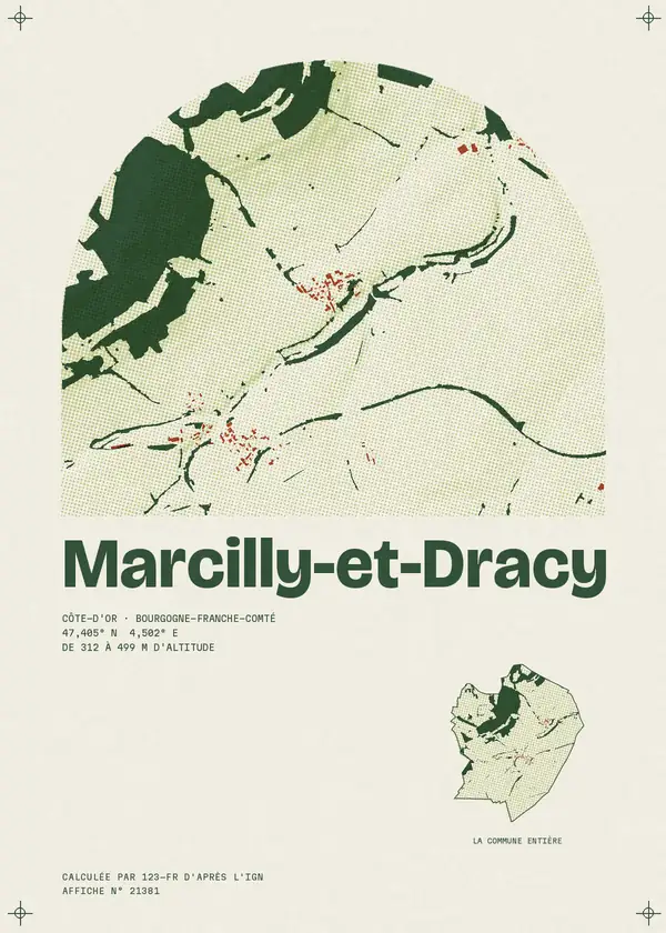 Affiche de Marcilly-et-Dracy, calculée par 123-fr d'après l'IGN