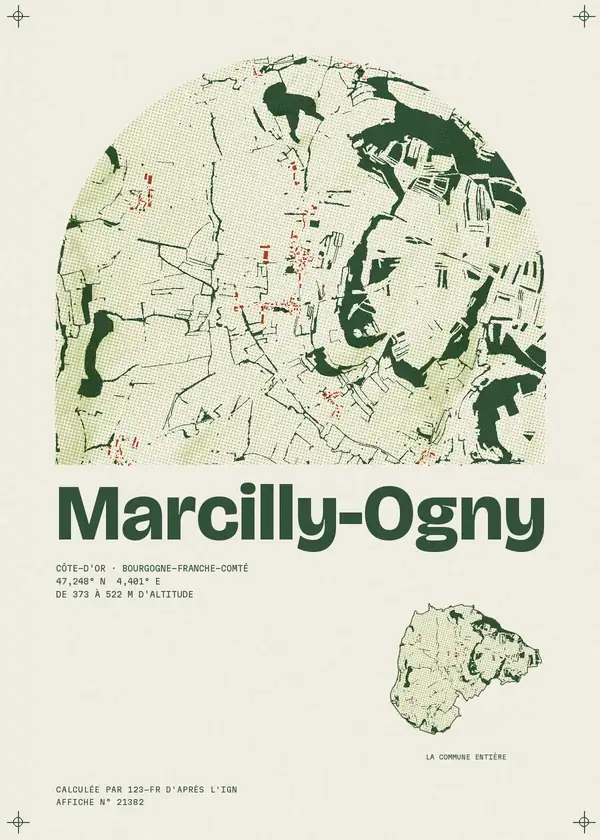 Affiche de Marcilly-Ogny, calculée par 123-fr d'après l'IGN