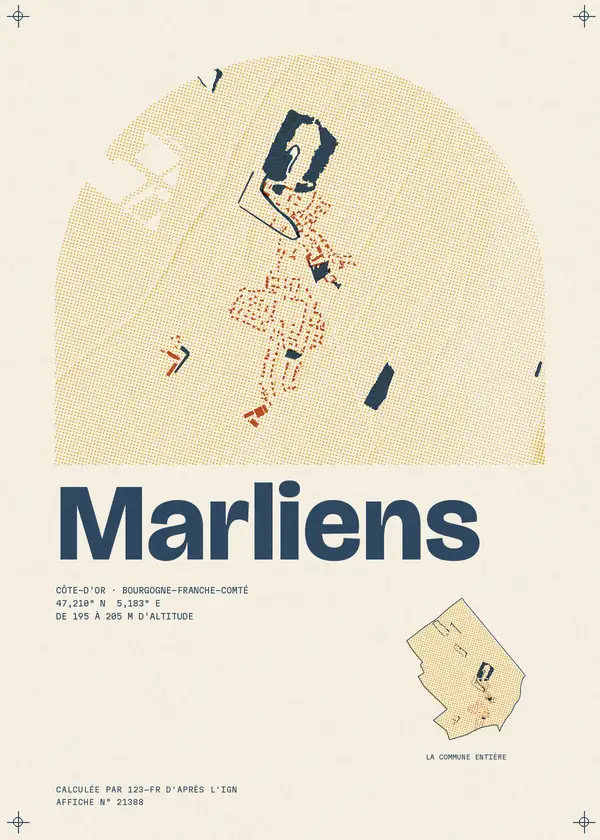 Affiche de Marliens, calculée par 123-fr d'après l'IGN