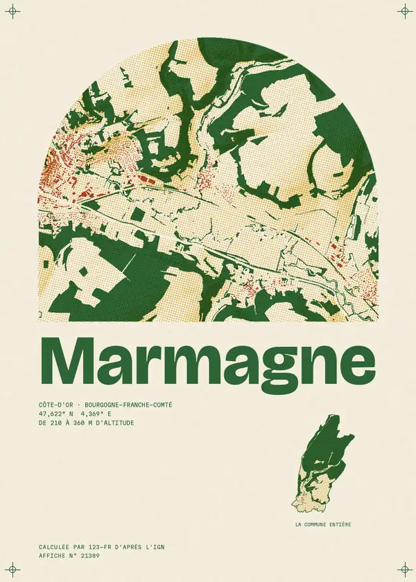 Affiche de Marmagne, calculée par 123-fr d'après l'IGN
