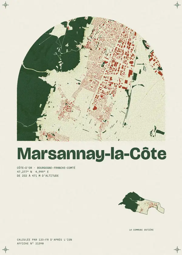 Affiche de Marsannay-la-Côte, calculée par 123-fr d'après l'IGN