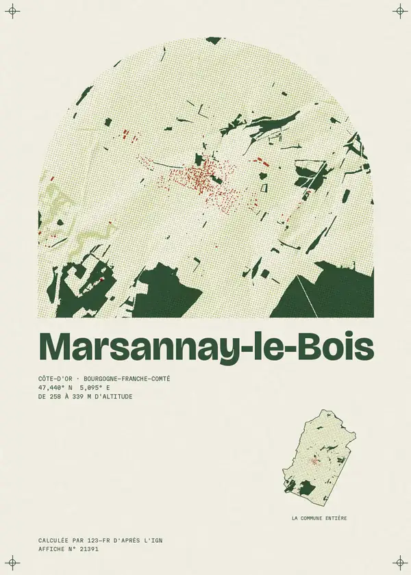 Affiche de Marsannay-le-Bois, calculée par 123-fr d'après l'IGN