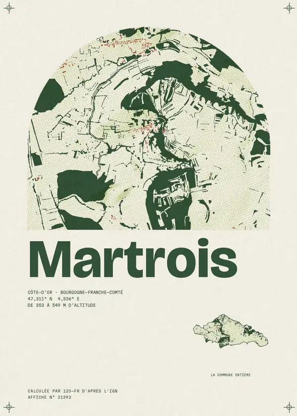 Affiche de Martrois, calculée par 123-fr d'après l'IGN