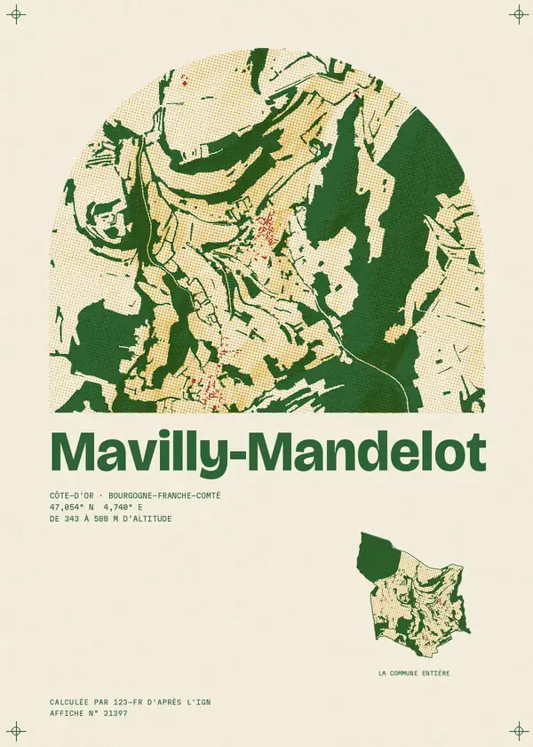 Affiche de Mavilly-Mandelot, calculée par 123-fr d'après l'IGN