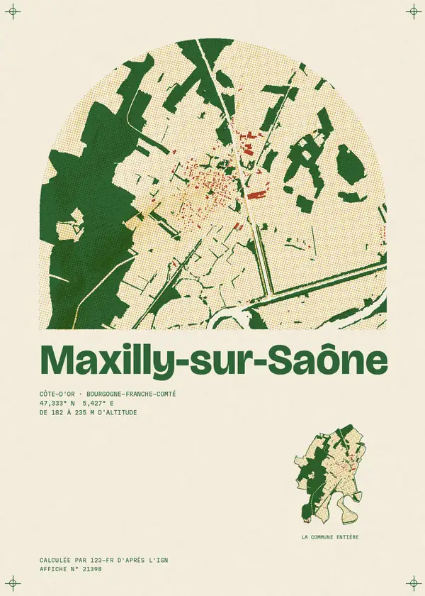Affiche de Maxilly-sur-Saône, calculée par 123-fr d'après l'IGN