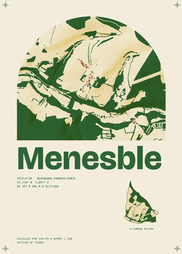 Affiche de Menesble, calculée par 123-fr d'après l'IGN