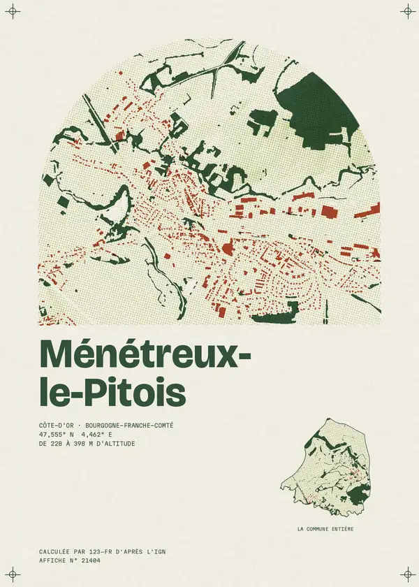 Affiche de Ménétreux-le-Pitois, calculée par 123-fr d'après l'IGN