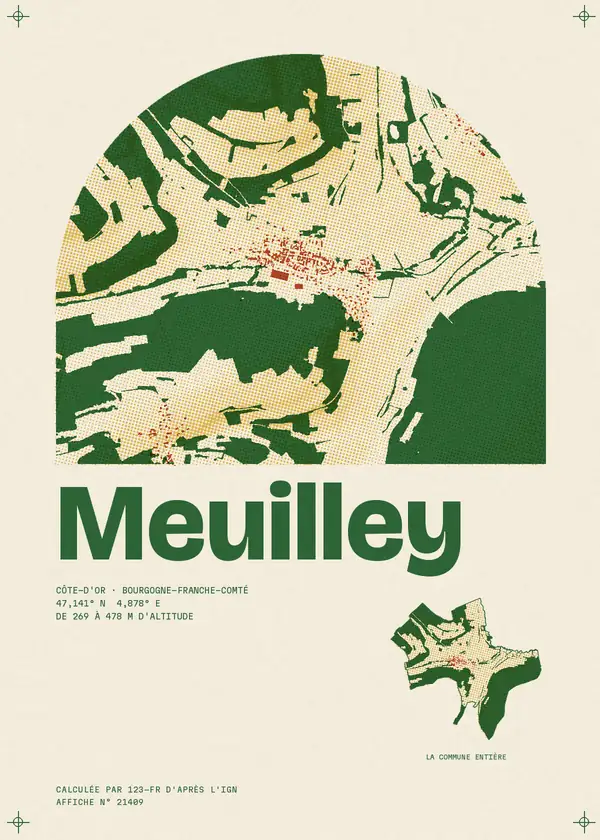 Affiche de Meuilley, calculée par 123-fr d'après l'IGN