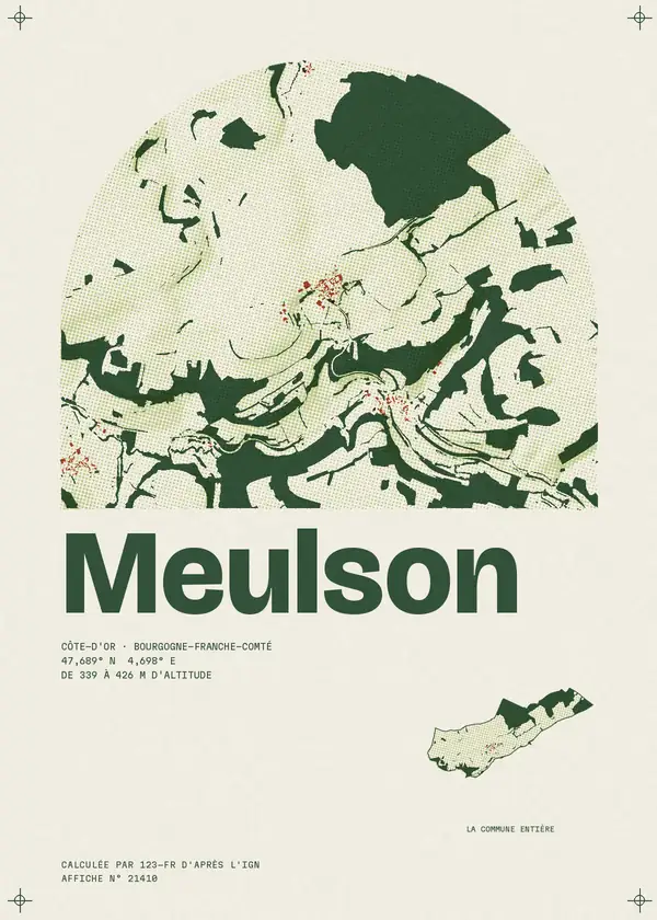 Affiche de Meulson, calculée par 123-fr d'après l'IGN