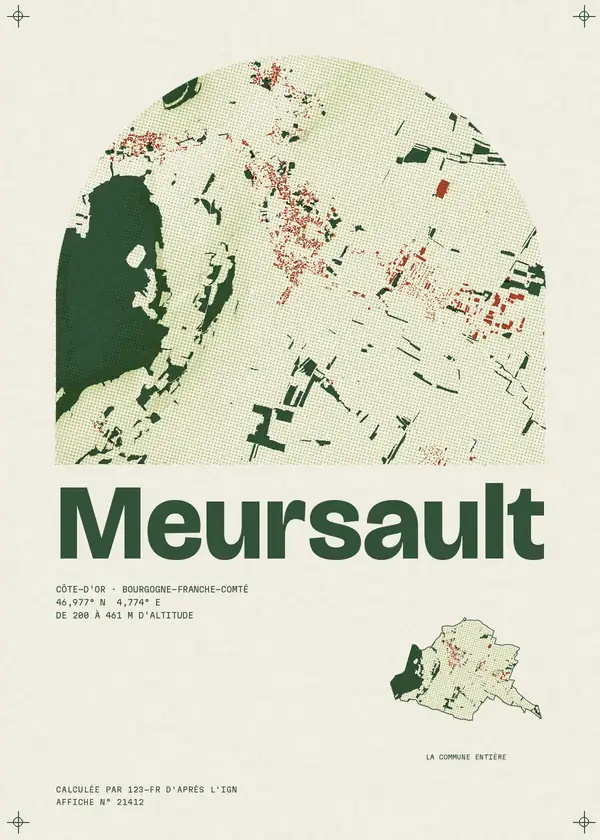 Affiche de Meursault, calculée par 123-fr d'après l'IGN