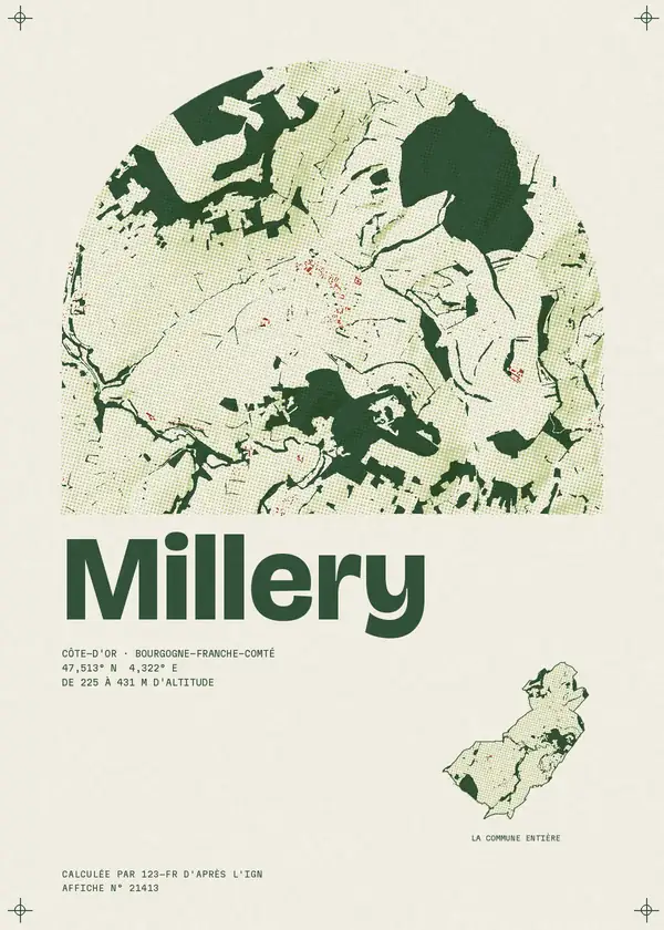 Affiche de Millery, calculée par 123-fr d'après l'IGN