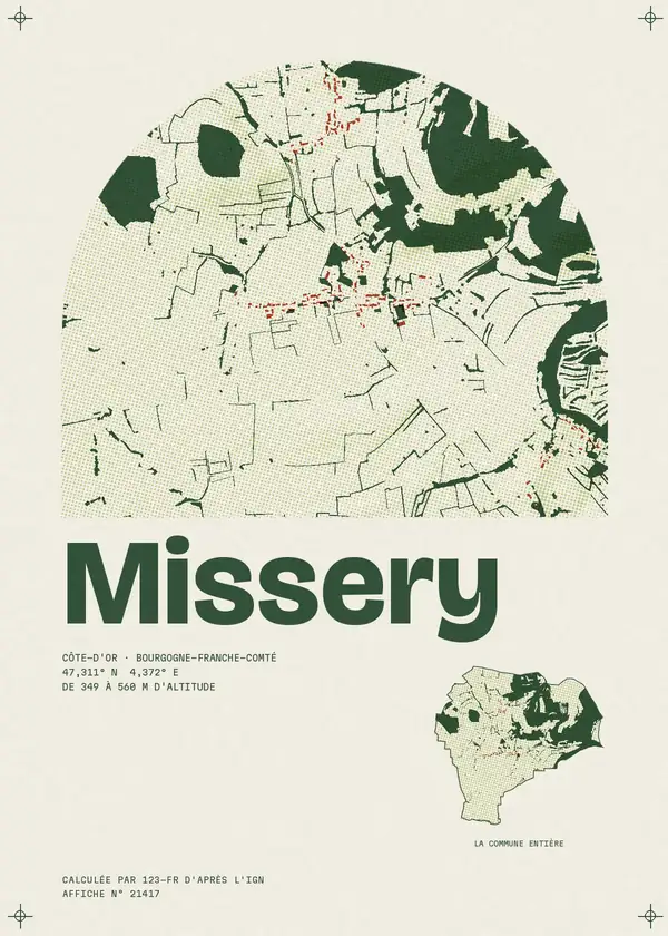 Affiche de Missery, calculée par 123-fr d'après l'IGN